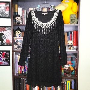 Altar'd State Black Paisley Lace Dress, size small